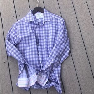 Red white and blue button up Charles tyrwhitt